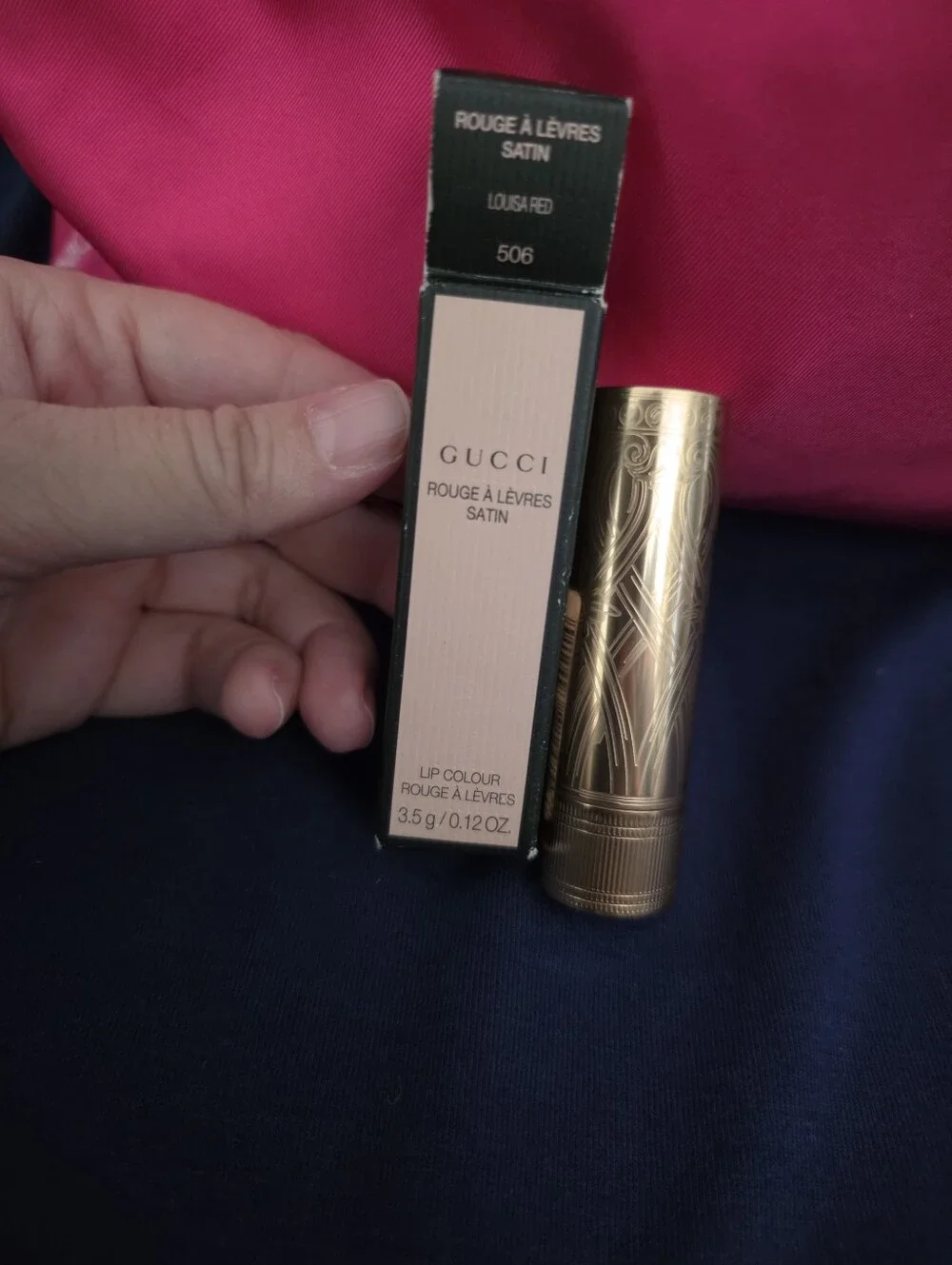 Gucci Rouge A Levres Satin Lipstick Color 506 Louisa Red NIB